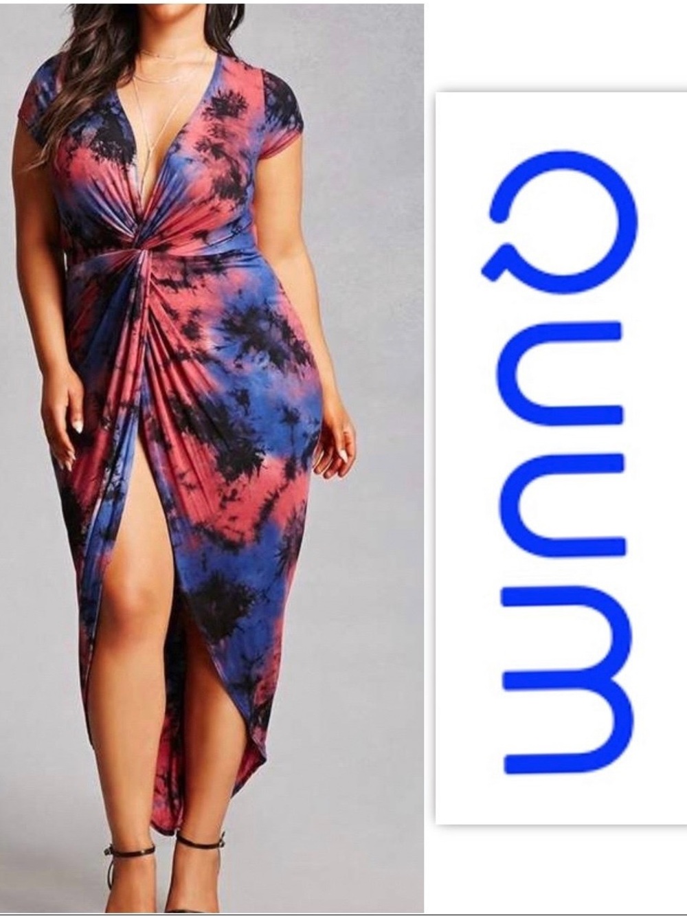 QUUM Knotted Tie-Dye Maxi Dress